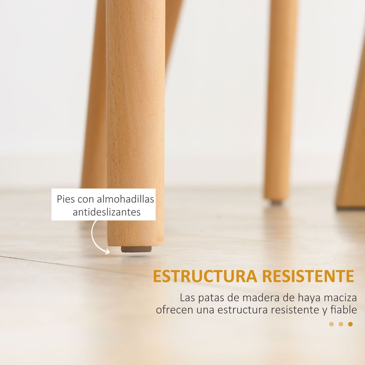 Conjunto de 4 sillas de comedor Sagitario hasta 120 kg estilo nórdico blanco