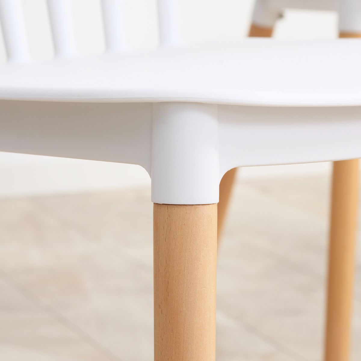 Conjunto de 4 sillas de comedor Sagitario hasta 120 kg estilo nórdico blanco