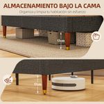 Estructura de cama Hand Homcom con cabecero gris 140x200 cm