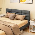 Estructura de cama Hand Homcom con cabecero gris 140x200 cm