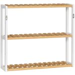 Estantería de pared Mihna Homcom 3 estantes blanco/natural 54x60x15 cm fondo blanco