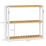 Estantería de pared Mihna Homcom 3 estantes blanco/natural 54x60x15 cm