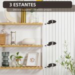 Estantería de pared Mihna Homcom 3 estantes blanco/natural 54x60x15 cm