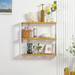 Estantería de pared Mihna Homcom 3 estantes blanco/natural 54x60x15 cm