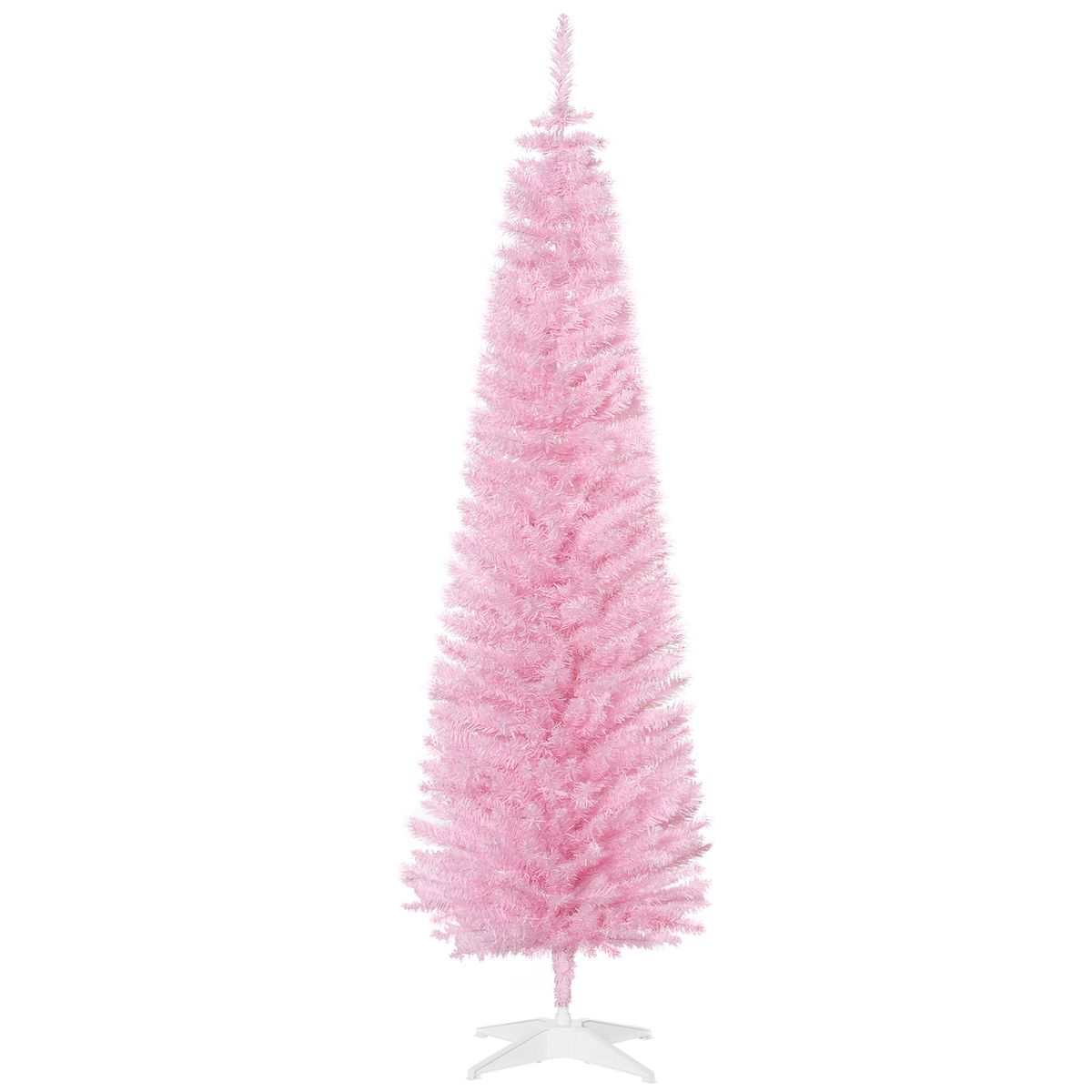 Árbol de Navidad Homcom 390 ramas rosa Ø55x180 cm fondo blanco