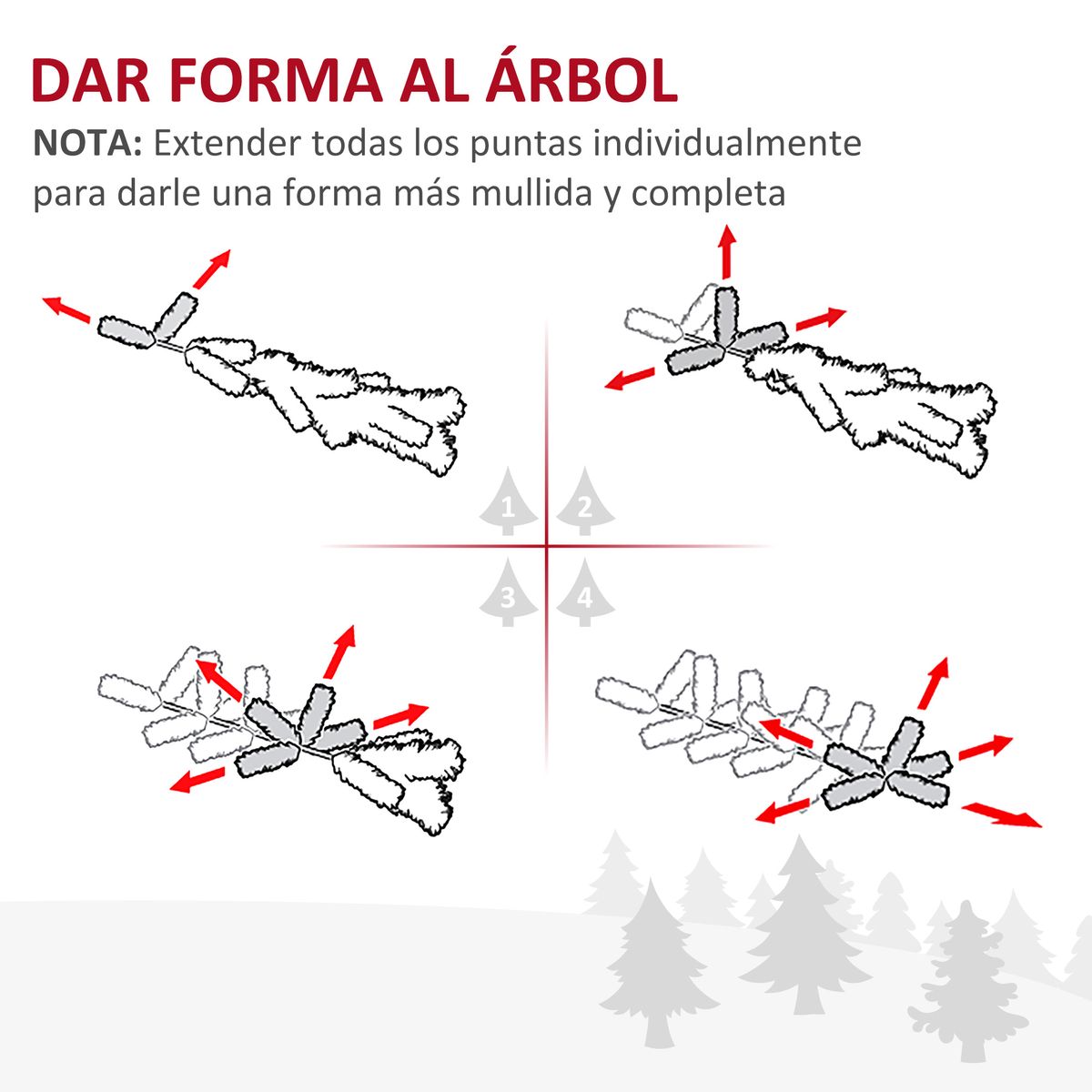 Árbol de Navidad Homcom 390 ramas rosa Ø55x180 cm