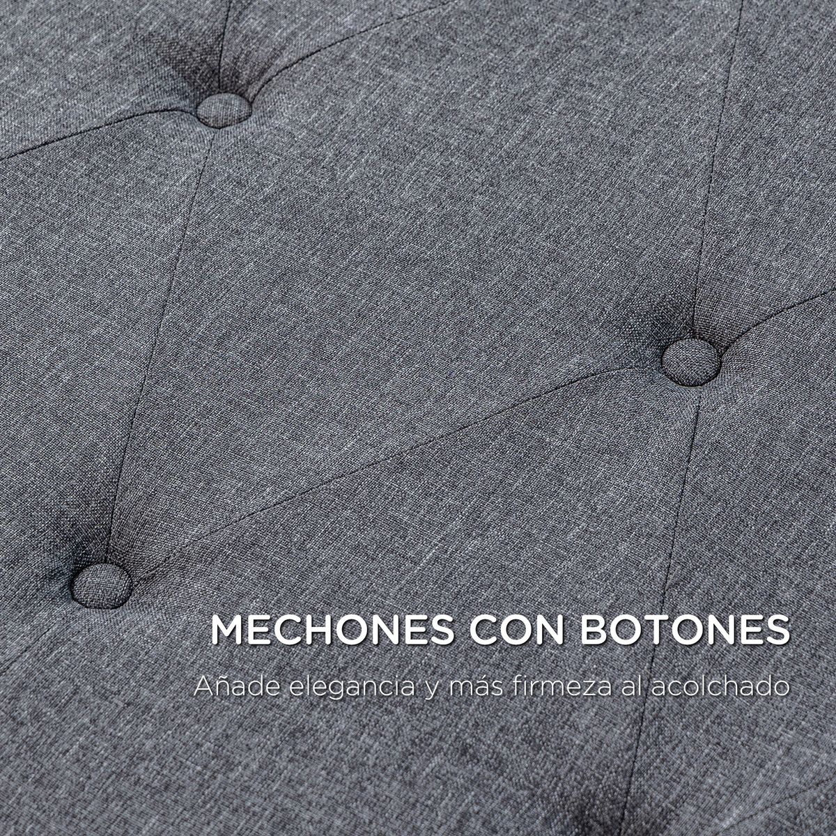 Cabecero Type Homcom tapizado en tela gris 120x160x7 cm