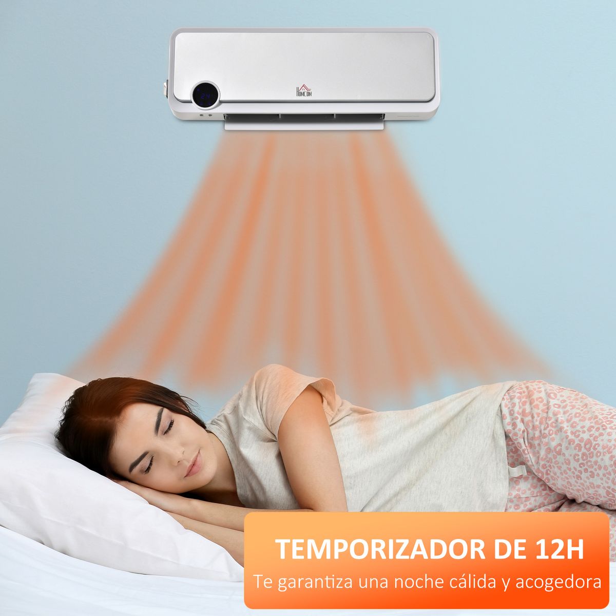Calefactor de pared Homcom 2000W 3 modos con pantalla LED blanco