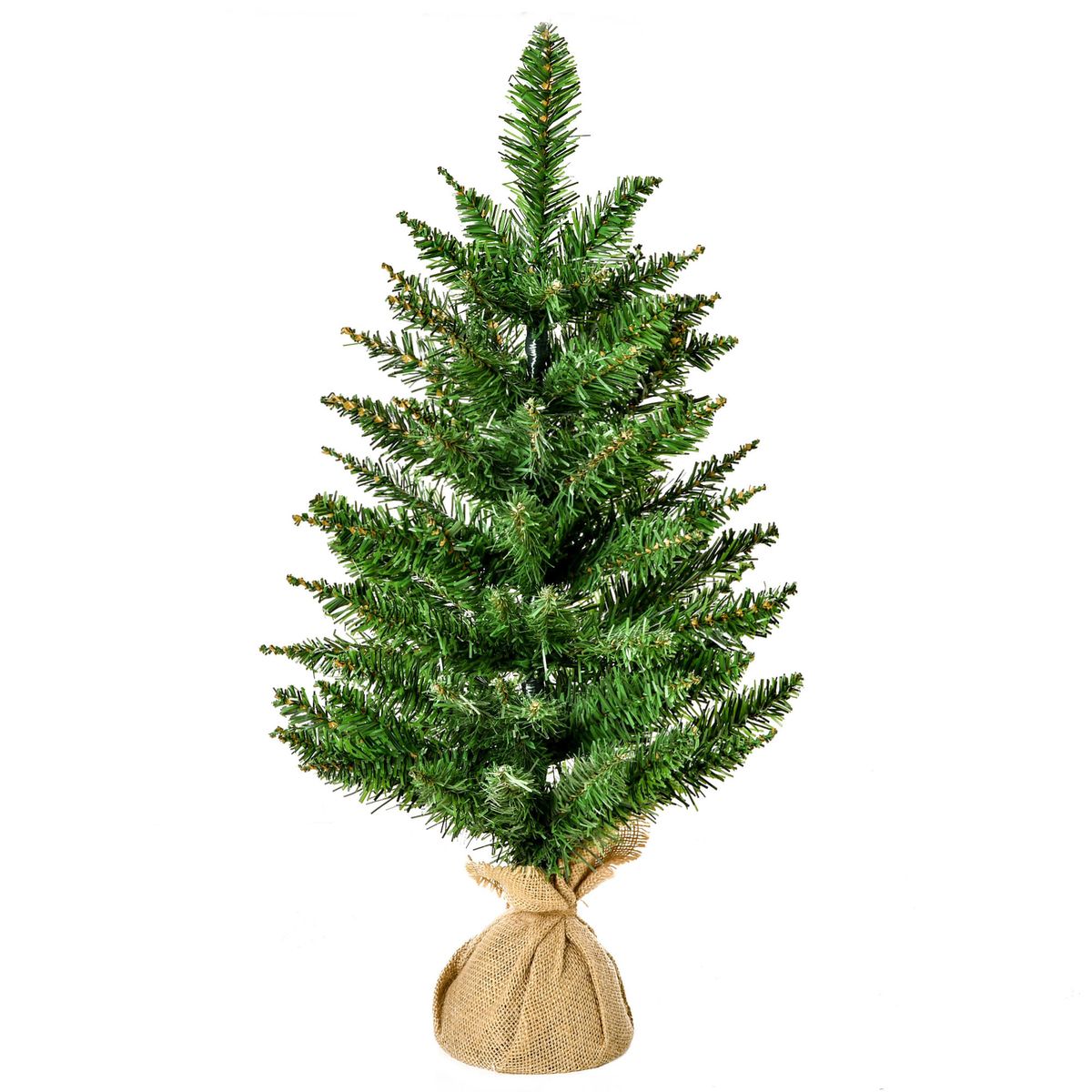 Árbol de Navidad Homcom 70 ramas con base de tela verde Ø44x60 cm fondo blanco