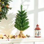 Árbol de Navidad Homcom 70 ramas con base de tela verde Ø44x60 cm animada
