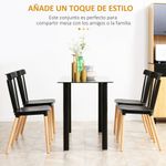 Conjunto de 4 sillas de comedor Sagitario hasta 120 kg estilo nórdico negro