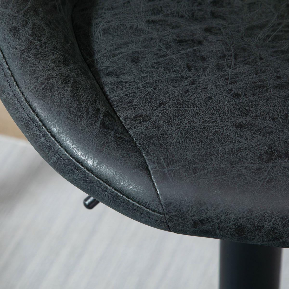 Pack de 2 taburetes Damn Homcom con respaldo altura ajustable negro 83-104x46x48 cm asiento