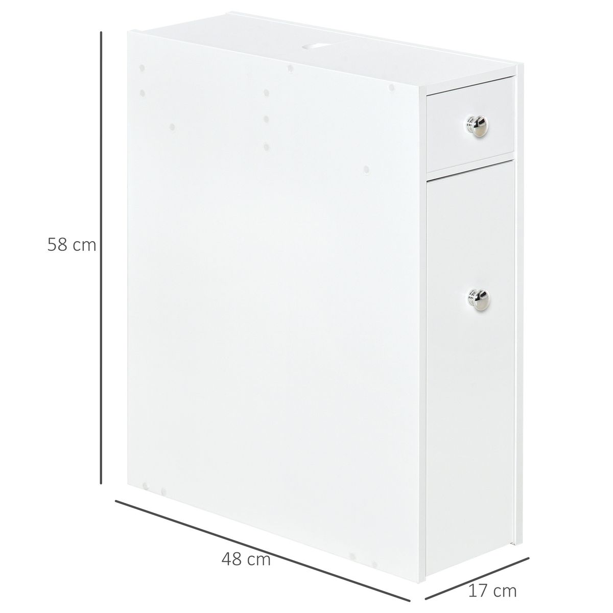 Armario auxiliar Lohia Homcom 2 cajones blanco 58x17x48 cm medidas