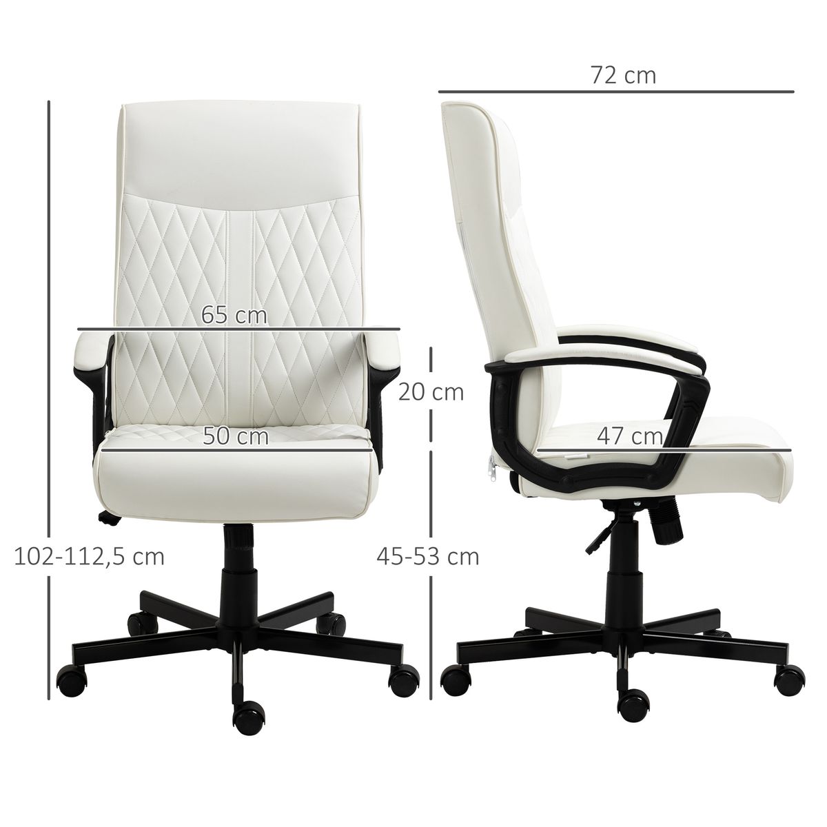 Silla de oficina Suculenta Vinsetto altura ajustable respaldo inclinable crema 102-112,5x72x65 cm