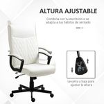 Silla de oficina Suculenta Vinsetto altura ajustable respaldo inclinable crema 102-112,5x72x65 cm