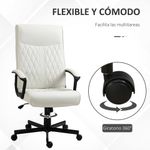 Silla de oficina Suculenta Vinsetto altura ajustable respaldo inclinable crema 102-112,5x72x65 cm
