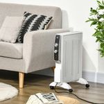 Radiador de mica Homcom 1500W 2 potencias blanco