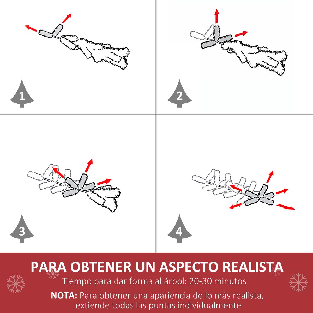 Árbol de Navidad Homcom 130 ramas fibra óptica RGB verde Ø70x120 cm