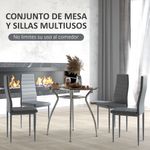 Conjunto de comedor Arpa Homcom mesa + 4 sillas gris