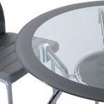 Conjunto de comedor Arpa Homcom mesa + 4 sillas gris detalle mesa