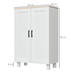 Mueble auxiliar Tinta Homcom 2 puertas con estante ajustable blanco 90x60x30 cm medidas