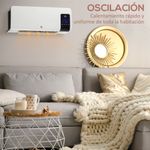 Calefactor de pared Homcom 2000W pantalla LED con mando a distancia blanco