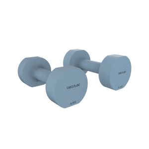 Pack de 2 mancuernas Cecotec Drumfit 400 DoubleNeo 4 kg neopreno antideslizante azul