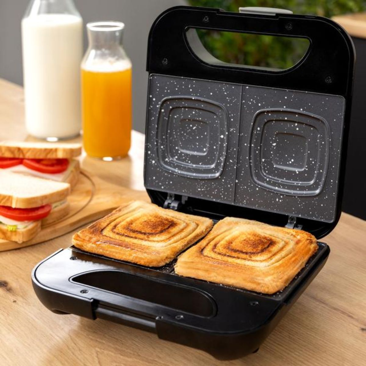 Sandwichera Cecotec Rock’nToast Square 800W 2 placas antiadherentes inox