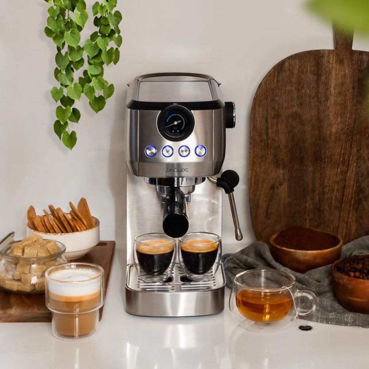 Cafetera express Cecotec Power Espresso 20 Steel Pro 1350W 20 bares 1,3L inox