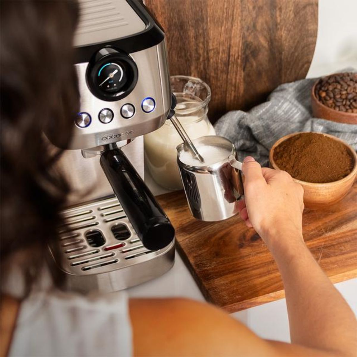 Cafetera express Cecotec Power Espresso 20 Steel Pro 1350W 20 bares 1,3L inox