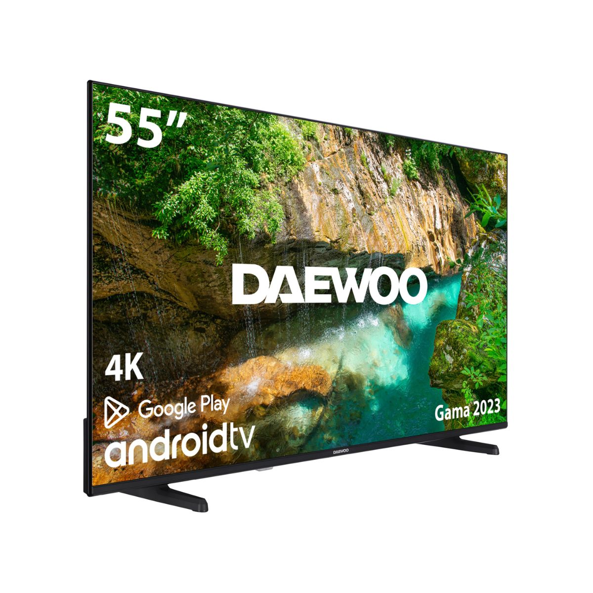 Televisor Daewoo 55DM62UA 55" Android 11 Wifi Bluetooth 4K HDR E negro lateral