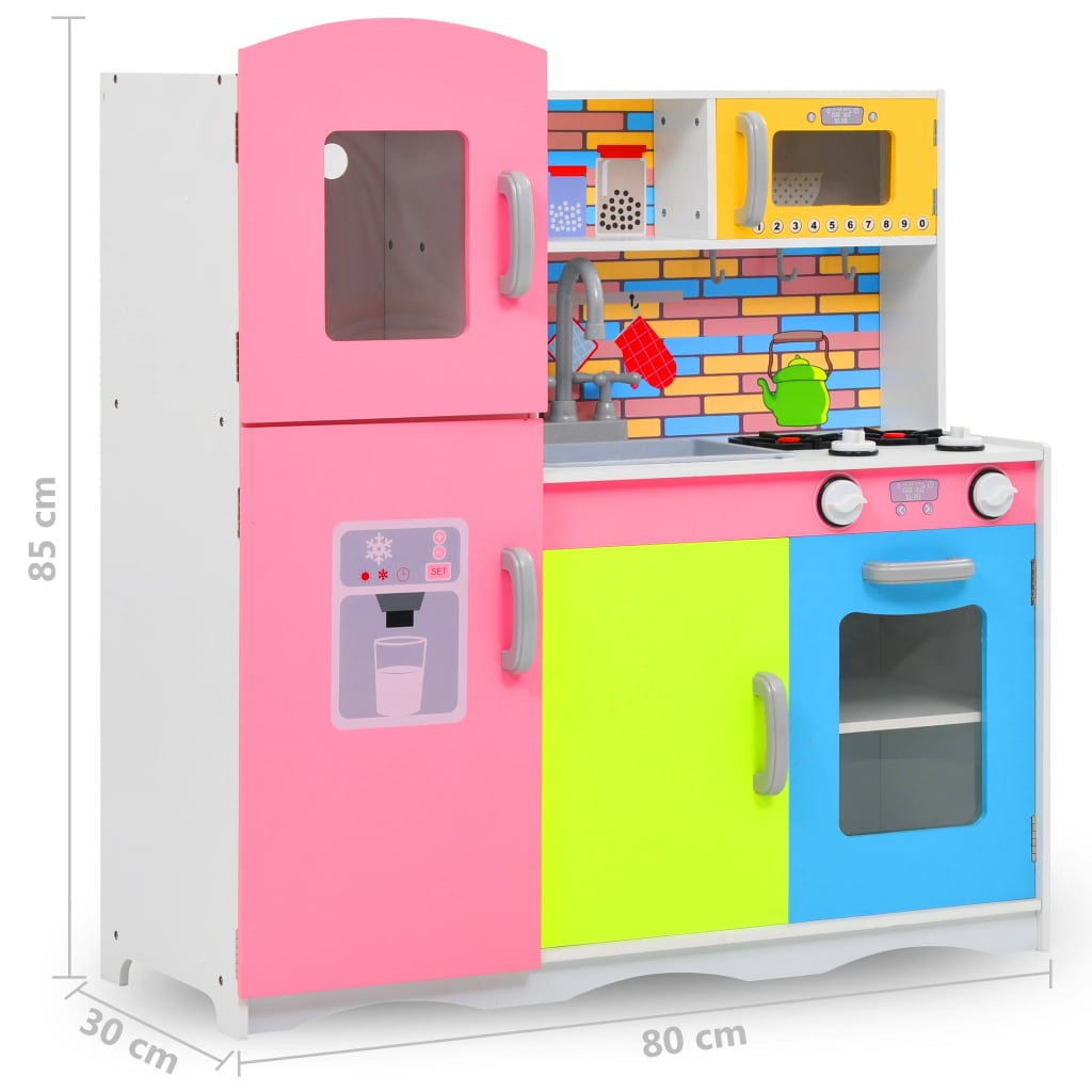 Cocinita de juguete estilo retro con almacenamiento +36 meses multicolor