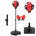 Punching ball de boxeo infantil con soporte guantes incluidos rojo/negro 87-120 cm
