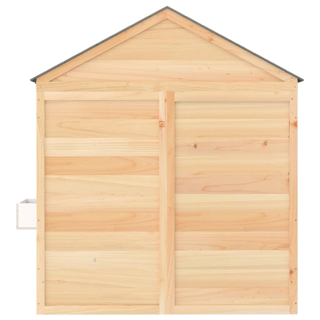 Casita de juegos de madera 3-12 años puerta con cierre y maceteros madera/gris