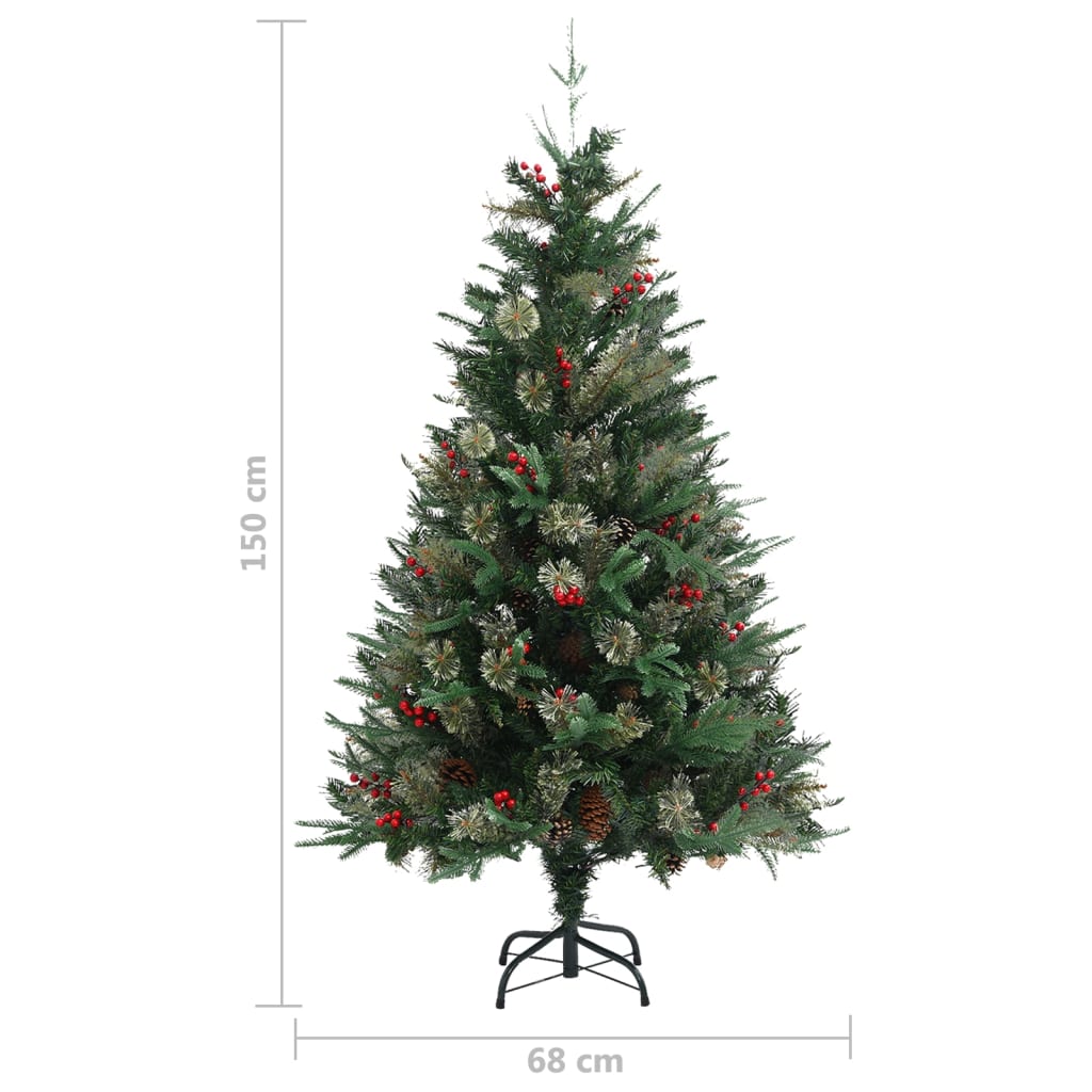 Árbol de Navidad con decoraciones verde Ø68x150 cm
