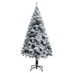 Árbol de Navidad 680 ramas con efecto nevado verde Ø95x150 cm fondo blanco