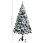 Árbol de Navidad 680 ramas con efecto nevado verde Ø95x150 cm medidas