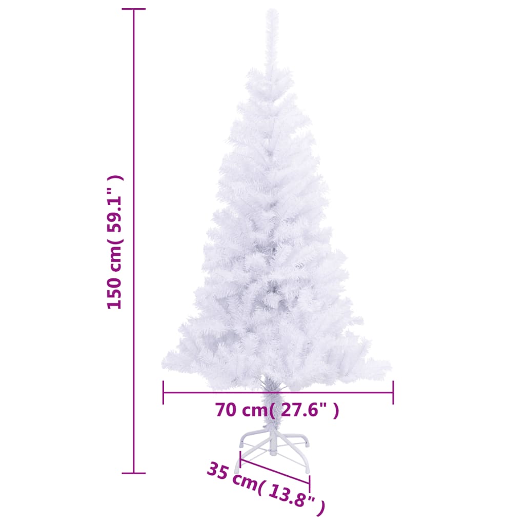 Árbol de Navidad 380 ramas sistema encajable blanco Ø80x150 cm medidas