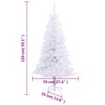 Árbol de Navidad 380 ramas sistema encajable blanco Ø80x150 cm medidas