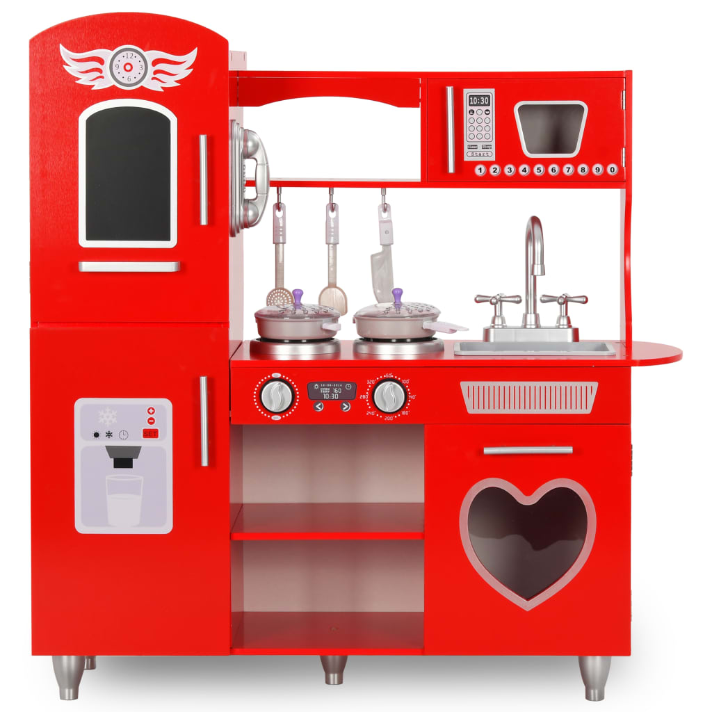 Cocina de juguete con accesorios +36 meses rojo 89x80x31 cm frontal