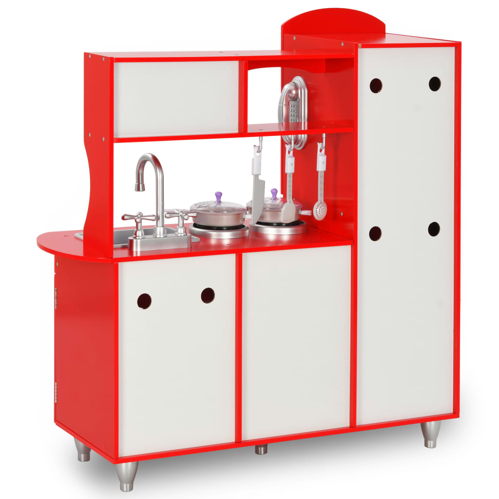 Cocina de juguete con accesorios +36 meses rojo 89x80x31 cm posterior