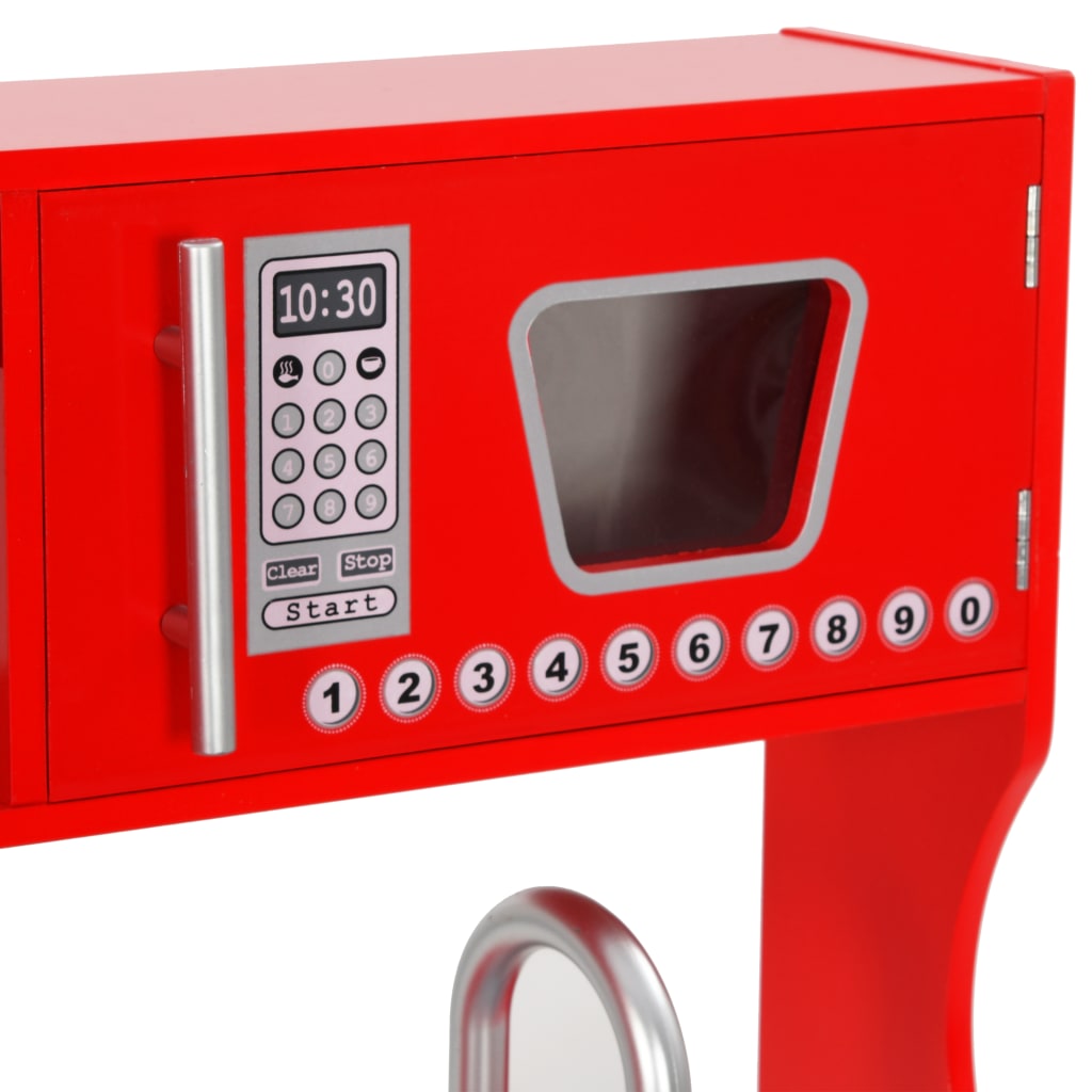 Cocina de juguete con accesorios +36 meses rojo 89x80x31 cm microondas