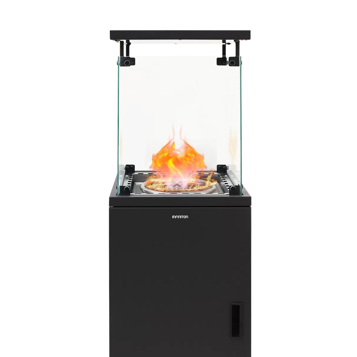 Estufa de gas exterior Infiniton PG-QH13 13kW 16 m² negro detalle