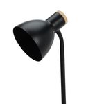 Lámpara de sobremesa 25W con interruptor negro/natural Ø14x36 cm foco