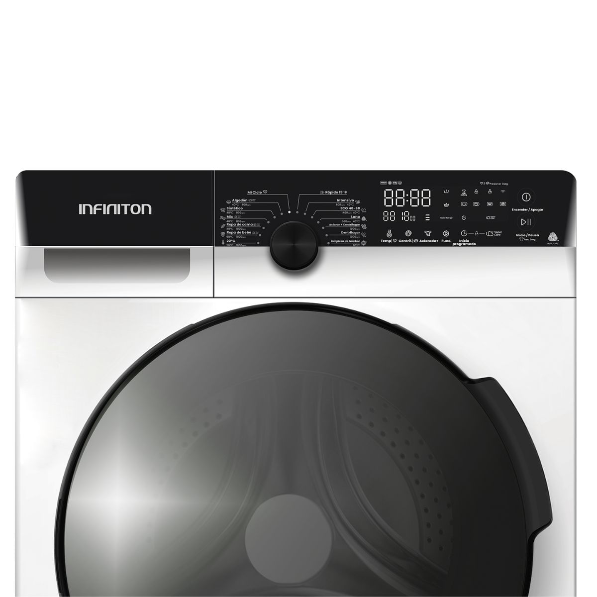 Lavadora Infiniton WM-G124AWL 12kg 1400 rpm 14 programas A blanco 59,5 cm detalle