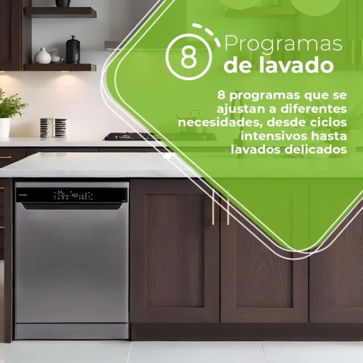 Lavavajillas Aspes ALV137X 15 cubiertos 8 programas D negro inox 59,8 cm caracteristicas