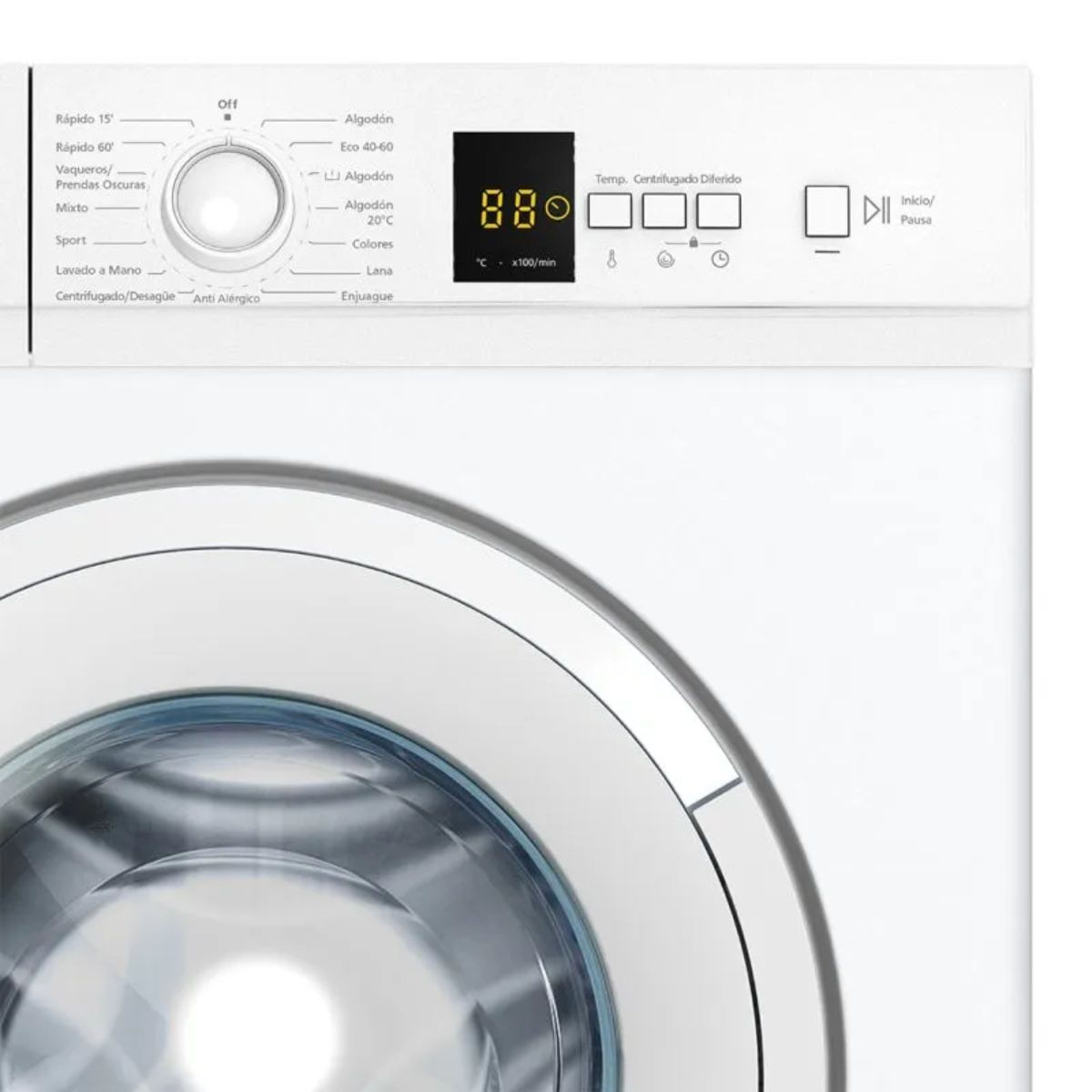 Lavadora carga frontal Aspes AL7202DD 7kg 1200 rpm 15 programas D blanco 59,7 cm detalle