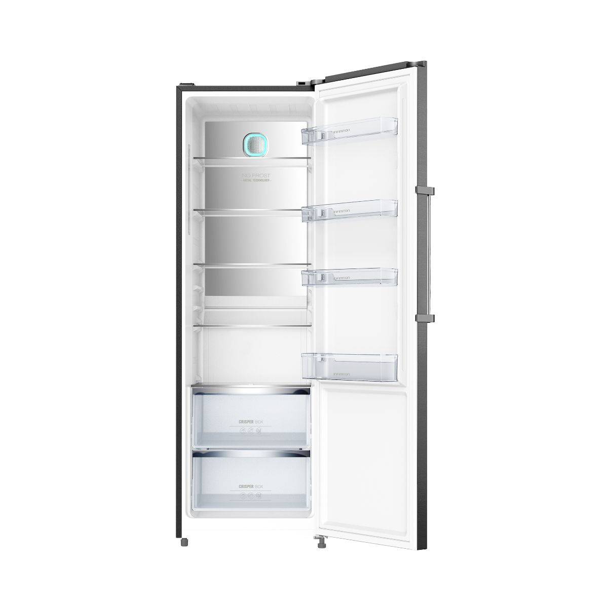 Frigorífico una puerta Infiniton CL-360L85XEN No Frost 375L E inox 185 cm interior