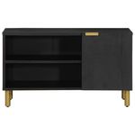 Mueble de TV Micra 2 compartimentos + armario negro 46x80x33 cm frente