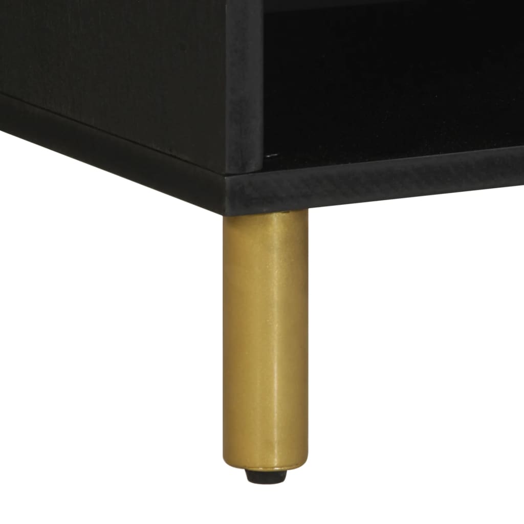 Mueble de TV Micra 2 compartimentos + armario negro 46x80x33 cm pata